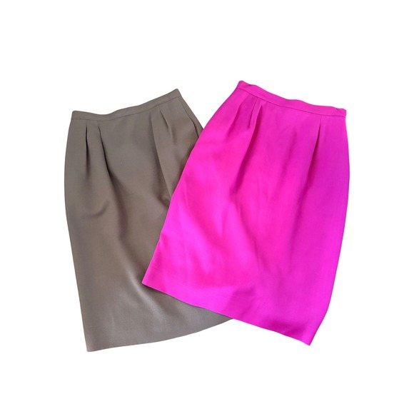 Rena Rowan for Saville Dresses & Skirts - Vintage‎ Skirt Bundle Rena Rowan Brown Wool & Talbots Pink Pencil Skirts Size 4